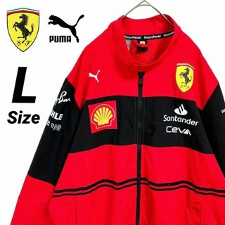 フェラーリ(Ferrari)の美品★L★スクーデリア フェラーリ プーマ チームサマージャケット ロッソコルサ(ナイロンジャケット)