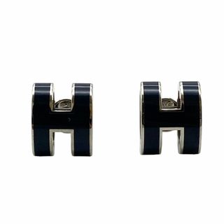 エルメス(Hermes)のHERMES エルメス ポップアッシュ ポップＨ ピアス シルバー ネイビー レディース メンズ アクセサリー ジュエリー ブルー(ピアス)