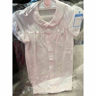 新品 女の子 新生児 ベビー 半袖 ロンパース コンビドレス 薄ピンク 無地(ロンパース)