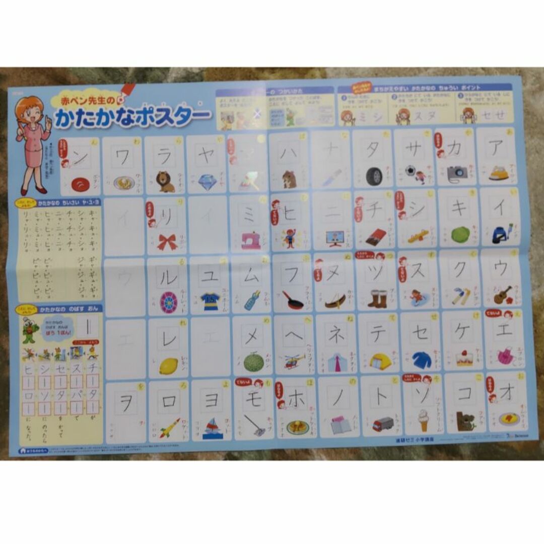 Benesse(ベネッセ)の小学1年生 漢字カタカナポスター チャレンジ ベネッセ 進研ゼミ エンタメ/ホビーの本(語学/参考書)の商品写真