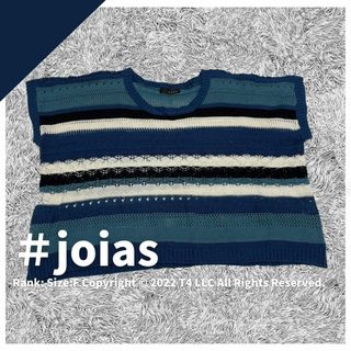 ジョイアス(Joias)のjoias ジョイアス レディース 半袖ニット 青 透け感 オシャレ ✓1737(Tシャツ(長袖/七分))