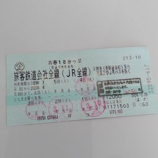 青春18きっぷ１回分(鉄道乗車券)