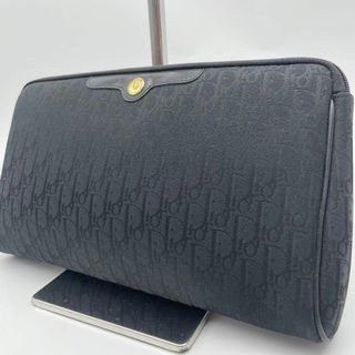 クリスチャンディオール(Christian Dior)の極美品✨ディオール　クラッチバッグ　トロッター　ロゴ金具　キャンバス　ブラック(クラッチバッグ)