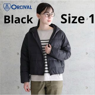 オーシバル(ORCIVAL)のORCIVAL オーシバル　フード付き　ライトダウン　ショートブルゾン　ブラック(ダウンジャケット)