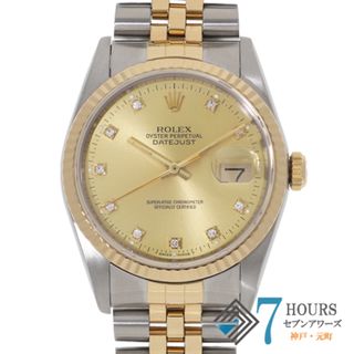 ロレックス(ROLEX)の【118992】ROLEX ロレックス  16233G デイトジャスト 36 旧10Pダイヤ シャンパンダイヤル R8番 YG/SS 自動巻き 当店オリジナルボックス 腕時計 時計 WATCH メンズ 男性 男 紳士【中古】(腕時計(アナログ))