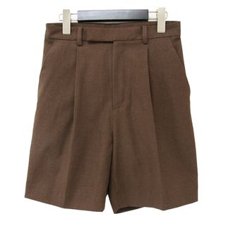 スピックアンドスパン(Spick & Span)の美品 Spick&Span スピックアンドスパン パンツ ショートパンツ 23春夏 ブラウン 36(S) リネンライク タック センタープレス ボトムス ズボン 大人 きれいめ カジュアル シンプル【レディース】【中古】(ショートパンツ)