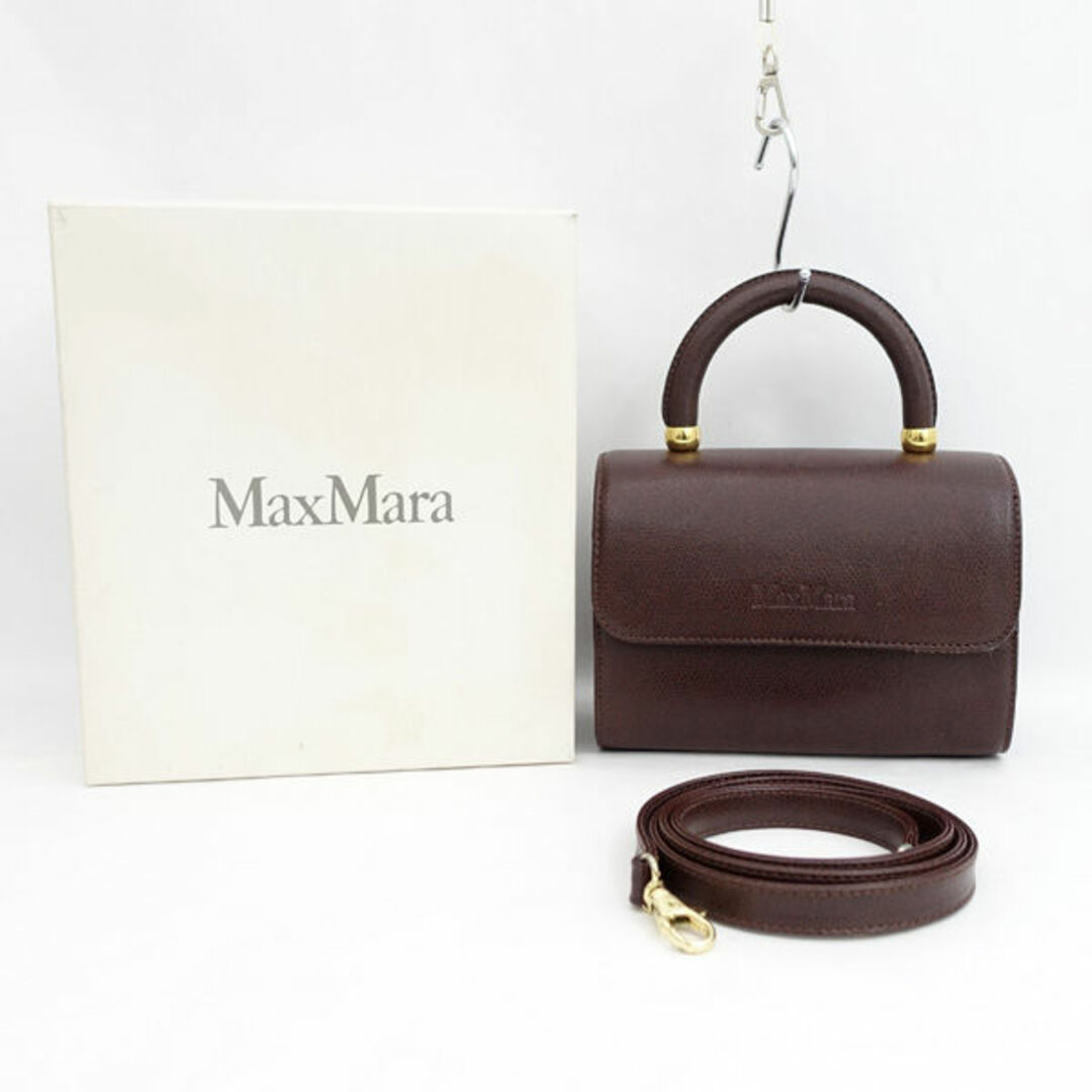 Max Mara(マックスマーラ)のMaxmara / マックスマーラ ◆2WAYハンドバッグ/ミニ/ロゴ/レザー/ブラウン 【バッグ/バック/BAG/鞄/カバン】 レディースファッション【中古】 [0220484756] レディースのバッグ(ハンドバッグ)の商品写真