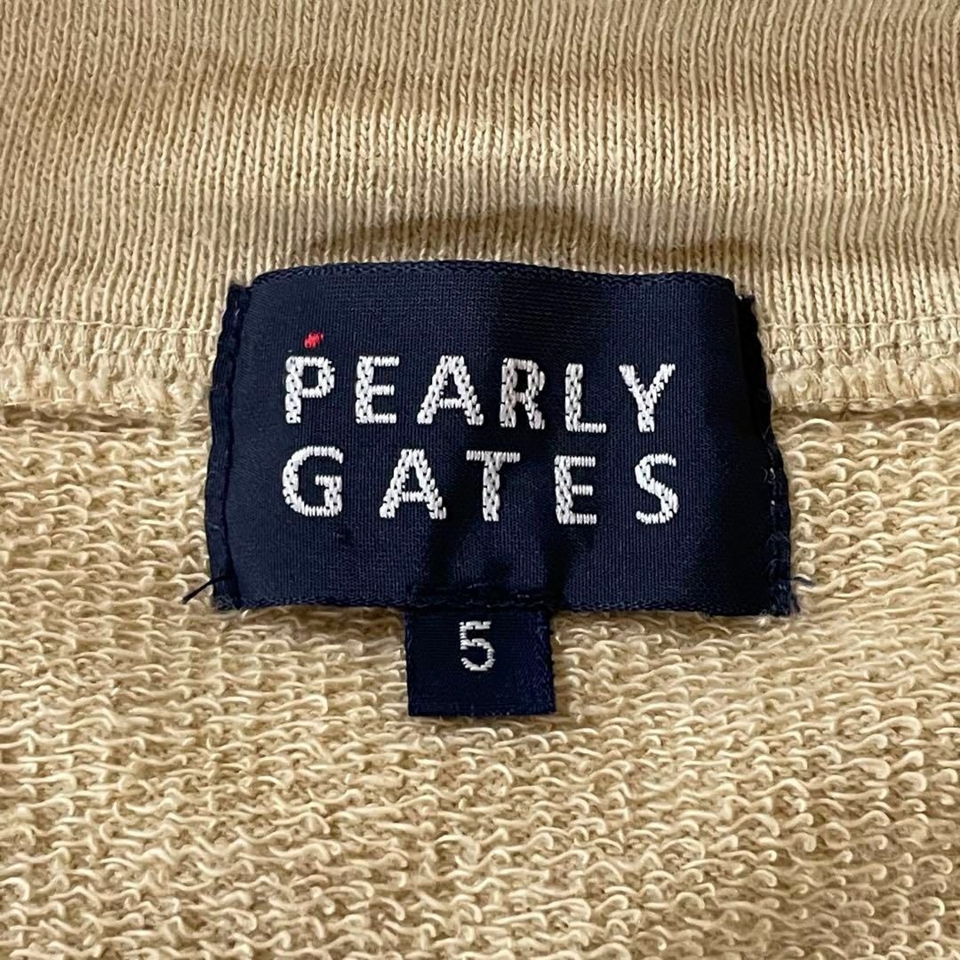 PEARLY GATES(パーリーゲイツ)の希少５(XL相当)✨パーリーゲイツ　ブルゾン　ゴルフウェア　ロゴ刺繍　ベージュ スポーツ/アウトドアのゴルフ(ウエア)の商品写真