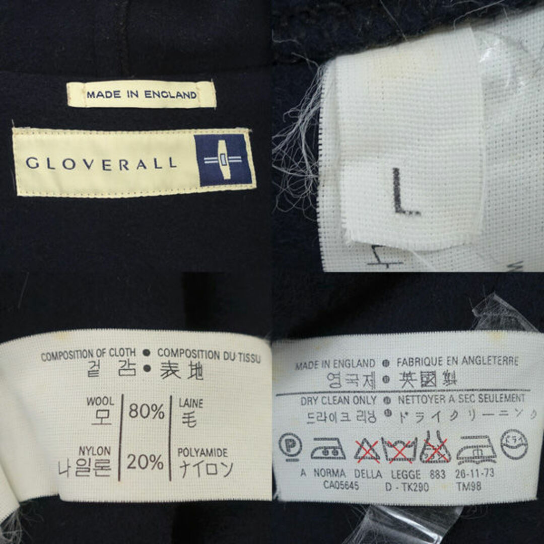 GLOVERALL グローバーオール ◆ダッフルコート/ネイビー/サイズL/英国製/90年代 【メンズ/MEN/男性/ボーイズ/紳士】 メンズファッション【中古】 [0220485000] メンズのジャケット/アウター(ダッフルコート)の商品写真