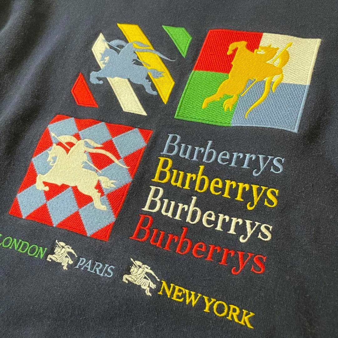 BURBERRY(バーバリー)の美品・希少XL✨バーバリー　スウェット　トレーナー　アーカイブロゴ　ネイビー メンズのトップス(スウェット)の商品写真