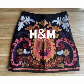 【美品】H&M 刺繍タイトスカート