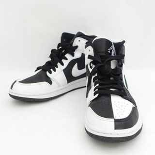 ナイキ(NIKE)のNIKE / ナイキ ◆WMNS Air Jordan 1 Mid/Homage/24.5cm/ブラック×ホワイト/エアジョーダン DR0501-101 【レディース/ガールズ/LADY/女性/婦人】【靴/クツ/シューズ】 レディースファッション【中古】 [0220485563](スニーカー)