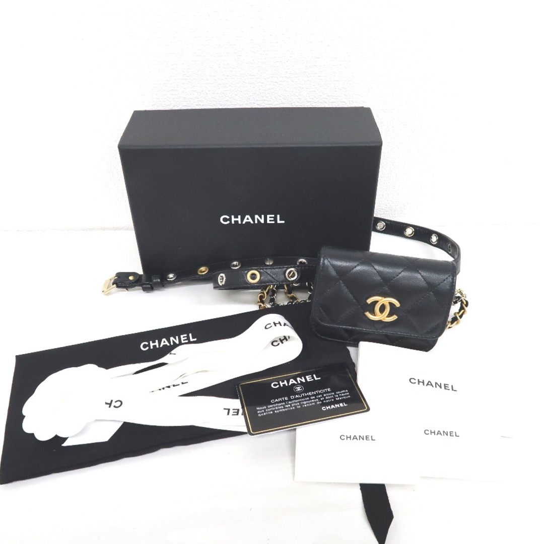 CHANEL(シャネル)のシャネル ベルトバッグ ウエストバッグ  マトラッセ AP2549 ブラック ゴートスキン 31番台 レディース CHANEL IT319517 美品 レディースのバッグ(ボディバッグ/ウエストポーチ)の商品写真