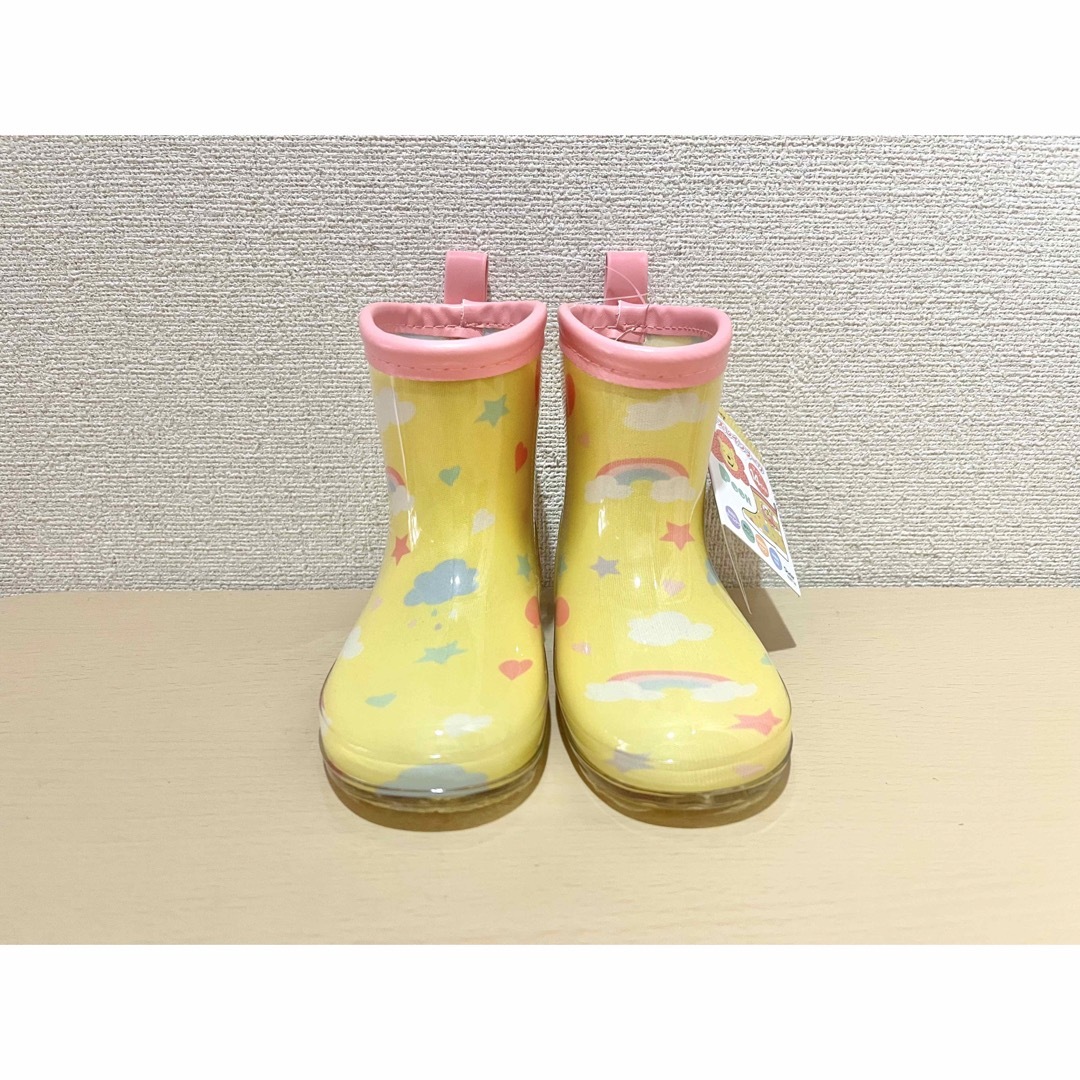 Disney(ディズニー)のプーさん　レインブーツ　14cm 反射テープ付き　子供用　長靴　雨具　靴 キッズ/ベビー/マタニティのベビー靴/シューズ(~14cm)(長靴/レインシューズ)の商品写真