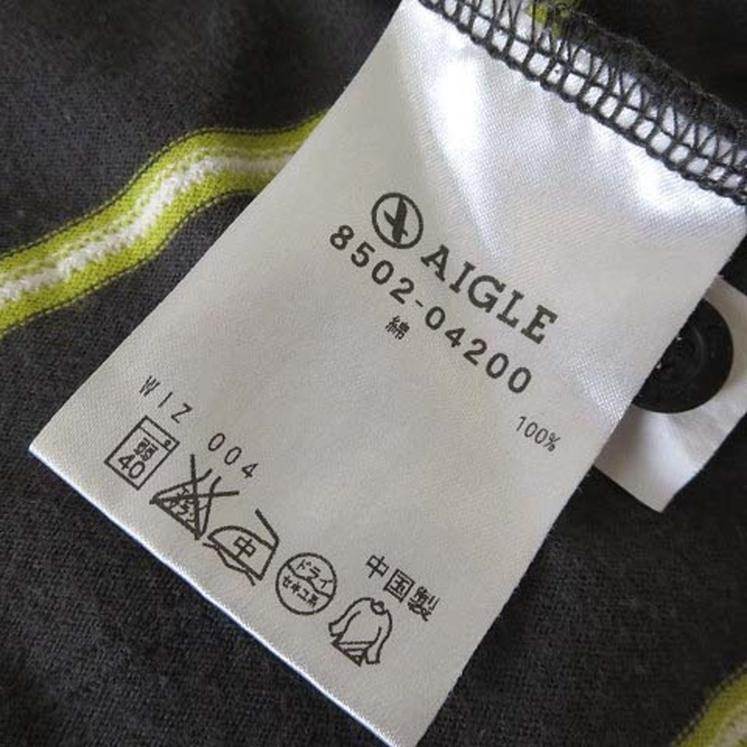 AIGLE(エーグル)のエーグル AIGLE ポロシャツ ボーダー ロゴ 刺繍 ポケット 半袖 M スポーツ/アウトドアのスポーツ/アウトドア その他(その他)の商品写真