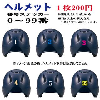 野球ヘルメット番号ステッカー　番号ステッカー　チームステッカー(防具)