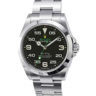 ロレックス(ROLEX)のロレックス エアキング ランダムシリアル ルーレット 126900 ROLEX 腕時計 黒文字盤(腕時計(アナログ))