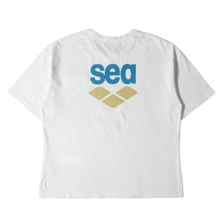 ウィンダンシー(WIND AND SEA)の美品 WIND AND SEA ウィンダンシー Tシャツ サイズ:L 20SS arena オーバーサイズ ストレッチ クルーネック 半袖Tシャツ ホワイト 白 コラボ トップス カットソー【メンズ】【中古】(Tシャツ/カットソー(半袖/袖なし))