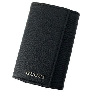 グッチ(Gucci)のグッチ キーケース ロゴ レザー 771156 GUCCI メンズ 黒(キーケース)