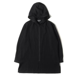 美品 Yohji Yamamoto(Ys) ヨウジヤマモト シャツ サイズ:3 21SS シワギャバ ファスナー フード付き 長袖シャツ HG-B14-100 ダブルジップ フーディー パーカー POUR HOMME ブラック 黒 日本製 トップス カジュアルシャツ【メンズ】【中古】(パーカー)