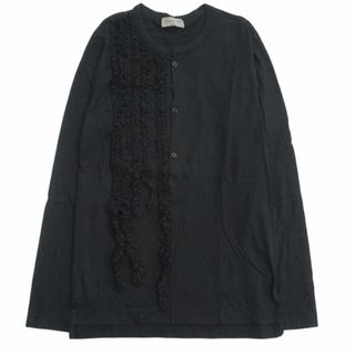 16ss ヨウジヤマモトプールオム フリル ヘンリーネック Tシャツ カットソー(Tシャツ/カットソー(七分/長袖))