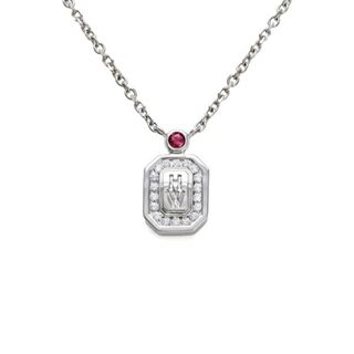 ハリーウィンストン(HARRY WINSTON)のハリー・ウィンストン ネックレス/ペンダント HWロゴ ルビー プラチナ 小豆 PT950 中古(ネックレス)