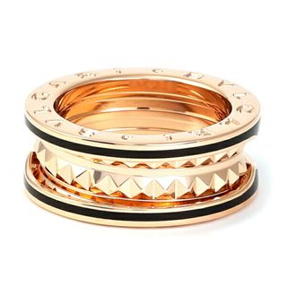 ブルガリ(BVLGARI)のブルガリ ビー・ゼロワン ロック 2バンド K18PG ピンクゴールド セラミック リング 中古(リング(指輪))