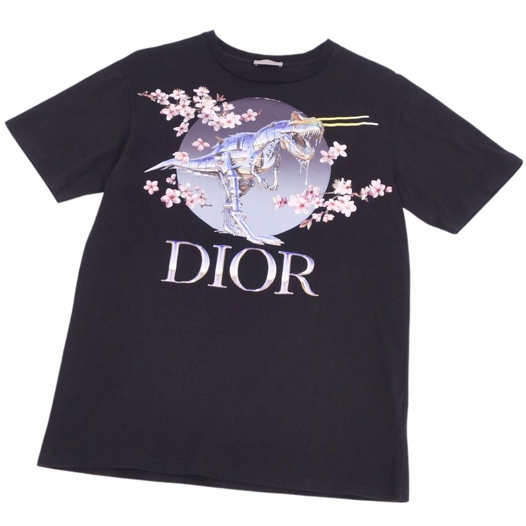 DIOR HOMME(ディオールオム)のディオールオム DIOR HOMME Tシャツ カットソー 空山基 ダイナソー ロボット 半袖 ショートスリーブ ロゴ トップス メンズ XS ブラック メンズのトップス(Tシャツ/カットソー(半袖/袖なし))の商品写真