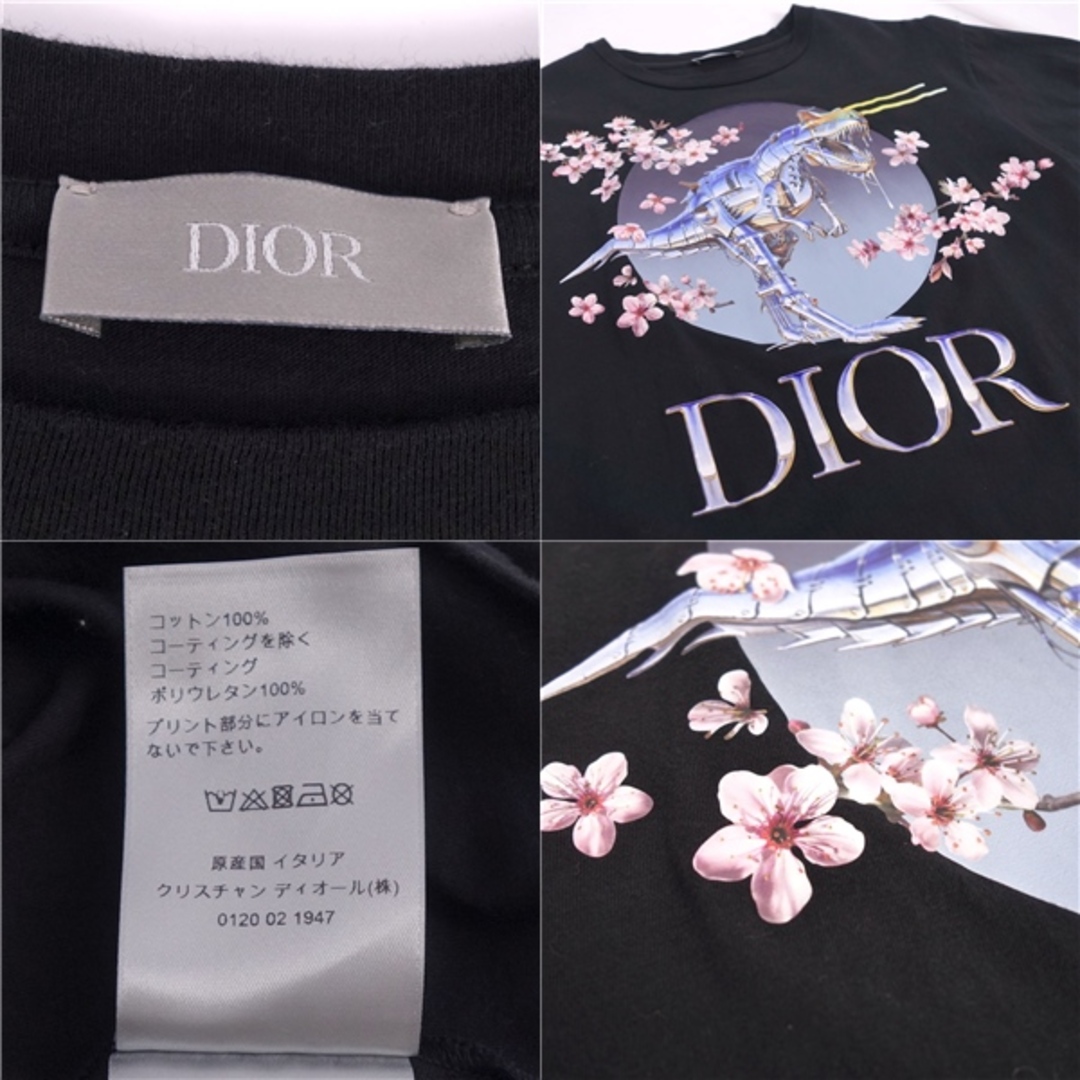 DIOR HOMME(ディオールオム)のディオールオム DIOR HOMME Tシャツ カットソー 空山基 ダイナソー ロボット 半袖 ショートスリーブ ロゴ トップス メンズ XS ブラック メンズのトップス(Tシャツ/カットソー(半袖/袖なし))の商品写真