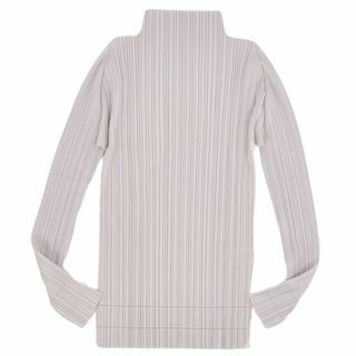 プリーツプリーズイッセイミヤケ(PLEATS PLEASE ISSEY MIYAKE)の美品 プリーツプリーズ イッセイミヤケ PLEATS PLEASE A.POC INSIDE シャツ ハイネック ロングスリーブ プリーツ トップス レディース 3(L相当) グレー(シャツ/ブラウス(長袖/七分))