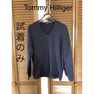 トミーヒルフィガー(TOMMY HILFIGER)の試着のみ　トミーヒルフィガー　vネック　セーター　ニット　長袖　男女兼用　薄手(ニット/セーター)