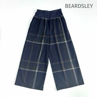 ビアズリー(BEARDSLEY)のBEARDSLEY ウエスト リブ チェック パンツ ネイビー(カジュアルパンツ)