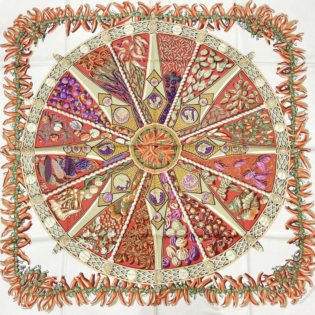 Hermes - HERMES エルメス カレ90 スカーフ シルク 大判 AUX PAYS DES Hermes - HERMES エルメス カレ90 スカーフ シルク 大判 AUX PAYS DES