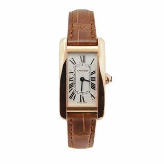 カルティエ(Cartier)のカルティエ タンクアメリカンSM W2607456 750(PG)/革(腕時計)