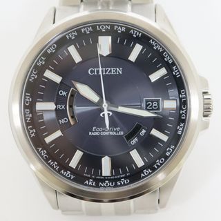 シチズン(CITIZEN)の【CITIZEN】シチズン エコドライブ 腕時計 ソーラー電波 SS 10気圧防水 シルバー×黒文字盤 H145-S073545 /kt10122tg(腕時計(アナログ))