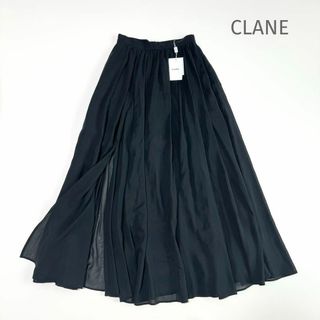 クラネ(CLANE)の＊タグ付き＊ CLANE SHIEER SLIT SKIRT ブラック(ロングスカート)