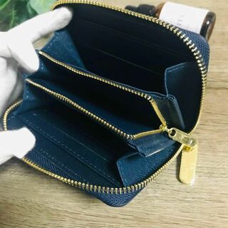 小さい財布 コインケース　新品　カードケース メンズ　小銭入れ　青色　ブルーa⑩(折り財布)