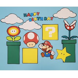 【マリオ お誕生日表】壁面飾り(型紙/パターン)