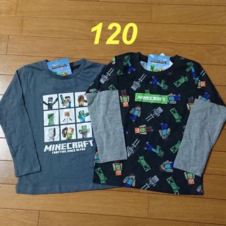 新品☆120cm マイクラ ロンT 長袖 シャツ トップス(Tシャツ/カットソー)