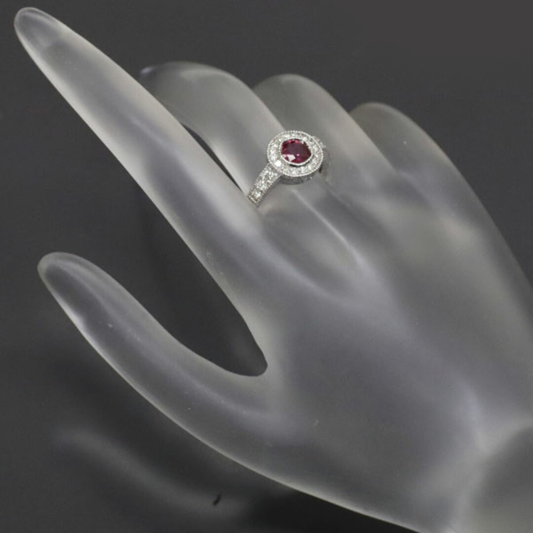 K18WG ルビー ダイヤモンド リング 0.85ct D0.30ct レディースのアクセサリー(リング(指輪))の商品写真