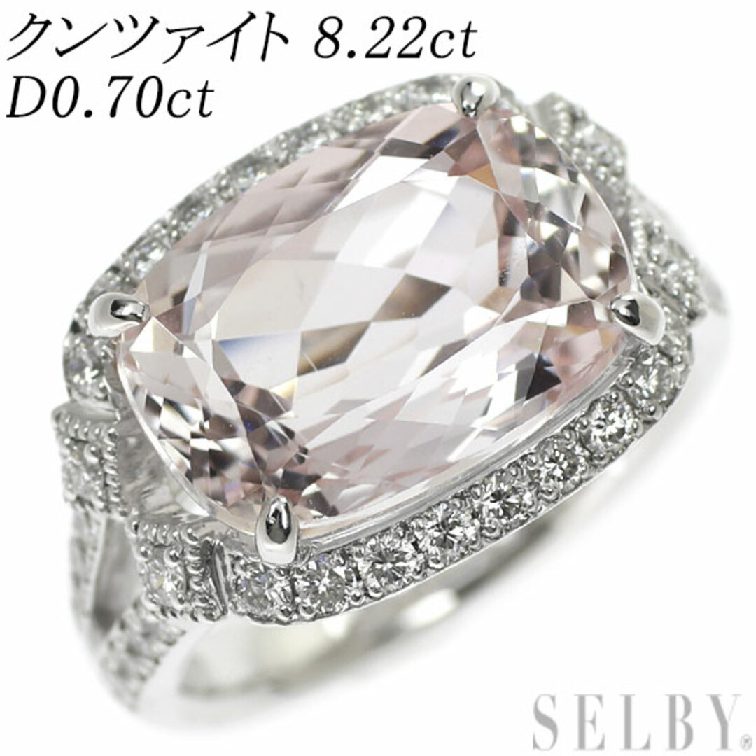 K18WG クンツァイト ダイヤモンド リング 8.22ct D0.70ct レディースのアクセサリー(リング(指輪))の商品写真