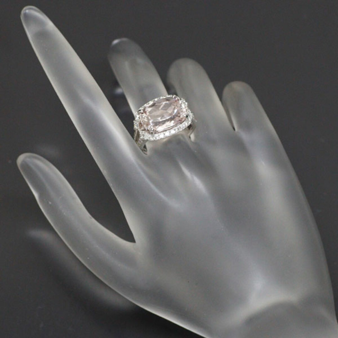 K18WG クンツァイト ダイヤモンド リング 8.22ct D0.70ct レディースのアクセサリー(リング(指輪))の商品写真