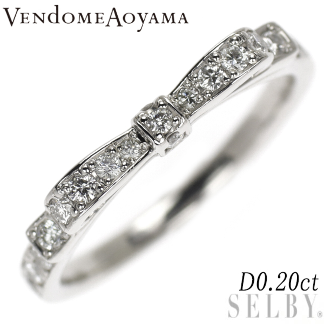 Vendome Aoyama(ヴァンドームアオヤマ)のヴァンドーム青山 Pt950 ダイヤモンド リング 0.20ct リボン レディースのアクセサリー(リング(指輪))の商品写真