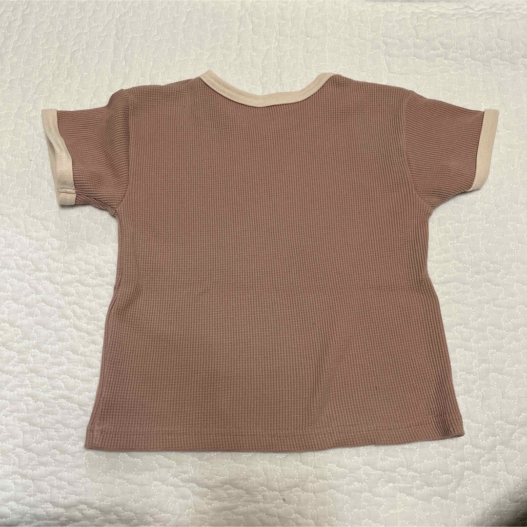 ピンク　Tシャツ　ワッフル素材　110 キッズ/ベビー/マタニティのキッズ服女の子用(90cm~)(Tシャツ/カットソー)の商品写真