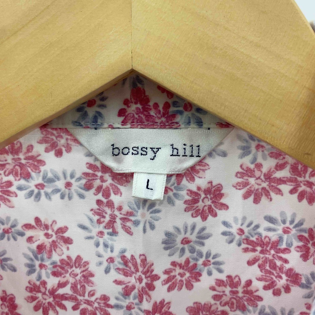 bossy hill ボッシーヒル  レディース 長袖シャツ　五分丈袖　ブラウス　花柄　白 レディースのトップス(シャツ/ブラウス(長袖/七分))の商品写真