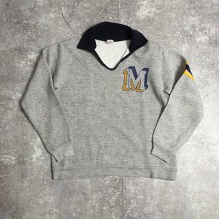 チャンピオン(Champion)の70’s Champion バータグ カレッジ スキッパースウェット USA製 染み込みプリント ヴィンテージ 110HM(スウェット)