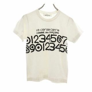 コムデギャルソン(COMME des GARCONS)のコムデギャルソン プリント 半袖 Tシャツ ホワイト COMME des GARCONS レディース 古着 【240405】 メール便可(Tシャツ(半袖/袖なし))