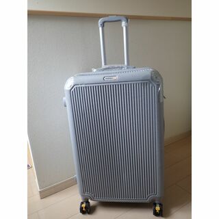 スーツケース　Lサイズ　大型　グレー　容量拡張可能　8輪　ファスナータイプ(旅行用品)