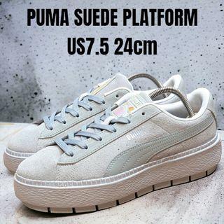 プーマ(PUMA)のPUMA プーマ スエード プラットフォーム 24cm グレー 厚底スニーカー(スニーカー)