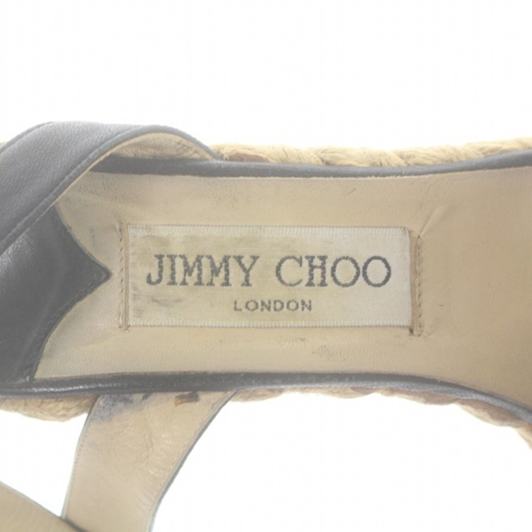 JIMMY CHOO(ジミーチュウ)のジミーチュウ ウェッジソールサンダル ストラップ ハイヒール 23 ベージュ 黒 レディースの靴/シューズ(サンダル)の商品写真